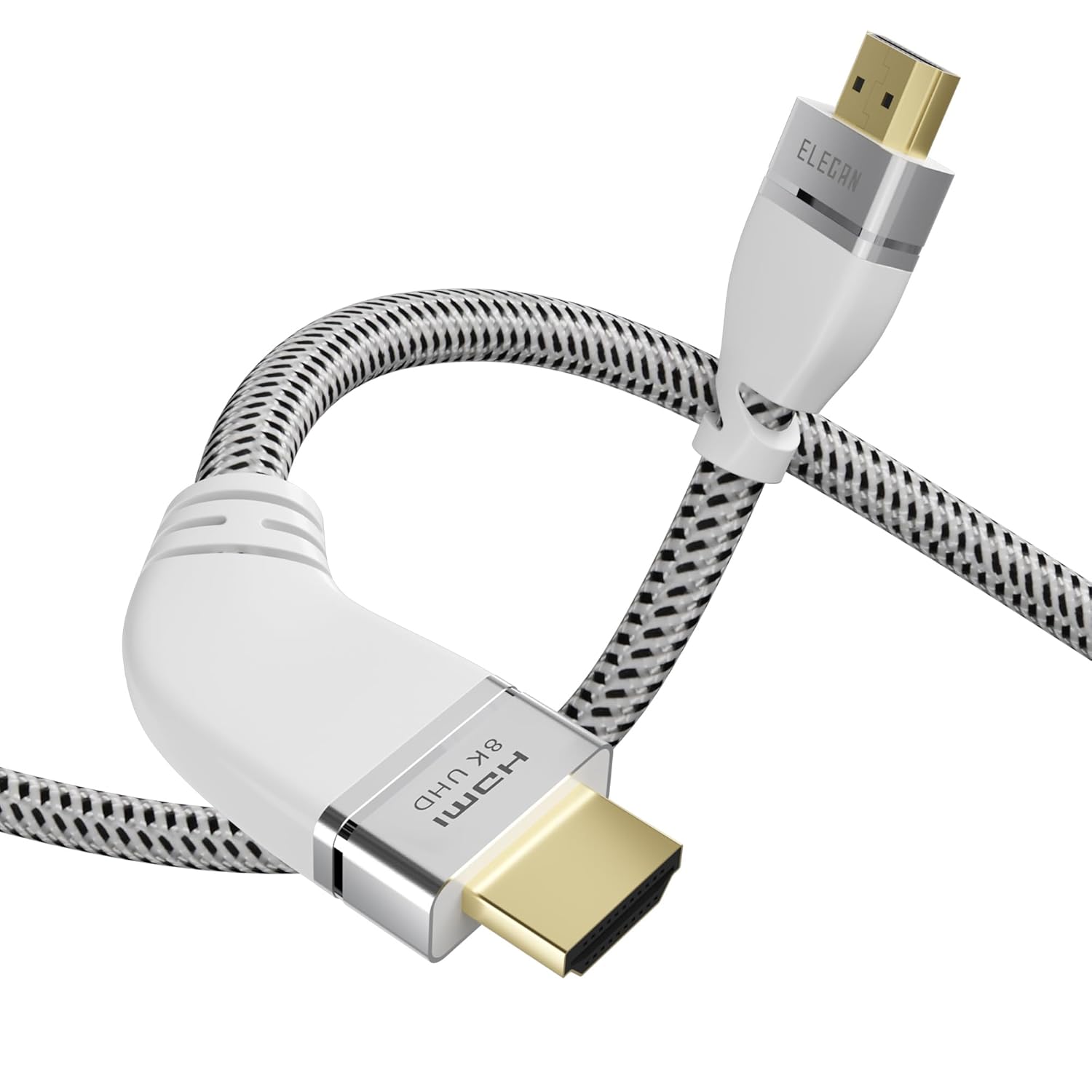 Detalle de Elecan Certified 8K HDMI 2.1 Cable 10 Ft with 45° Left/Right Angled Design