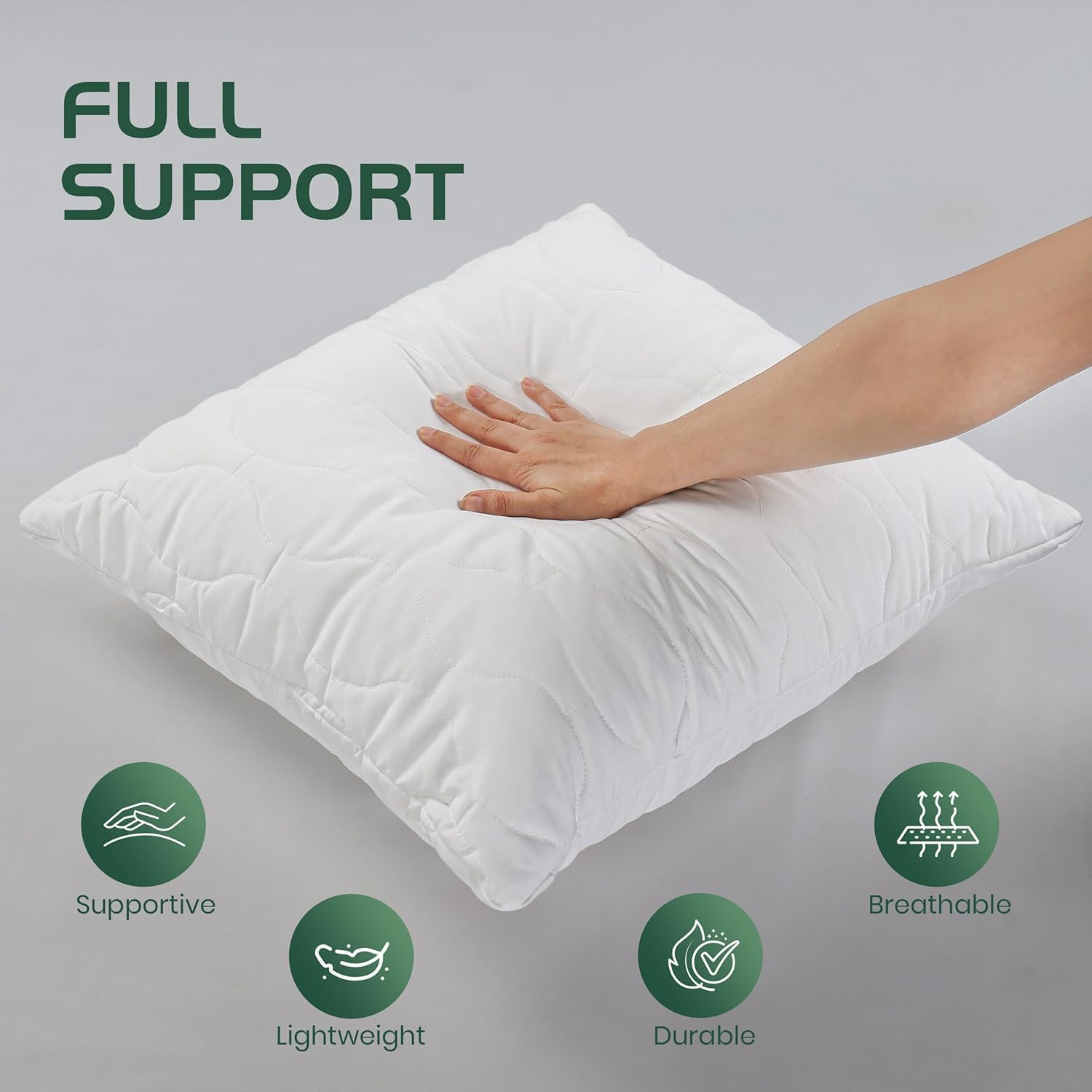 Thumbnail 3 de Utopia Bedding Kopfkissen 50x50 cm (2er Set) – Gestepptes, weiches Kissen für Sofa und Bett
