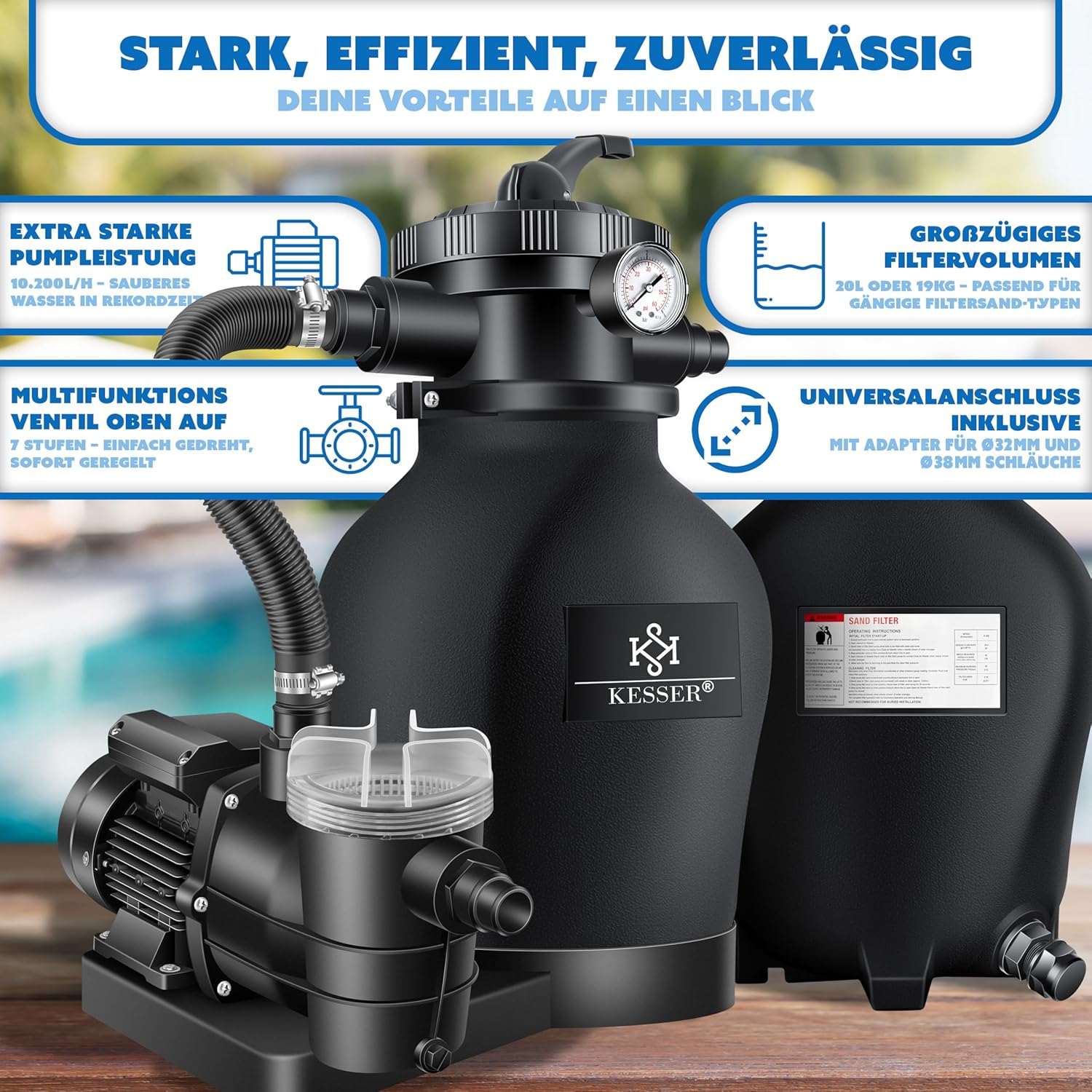 Thumbnail 6 de KESSER Sandfilteranlage Sandfilter+700g Filterbälle