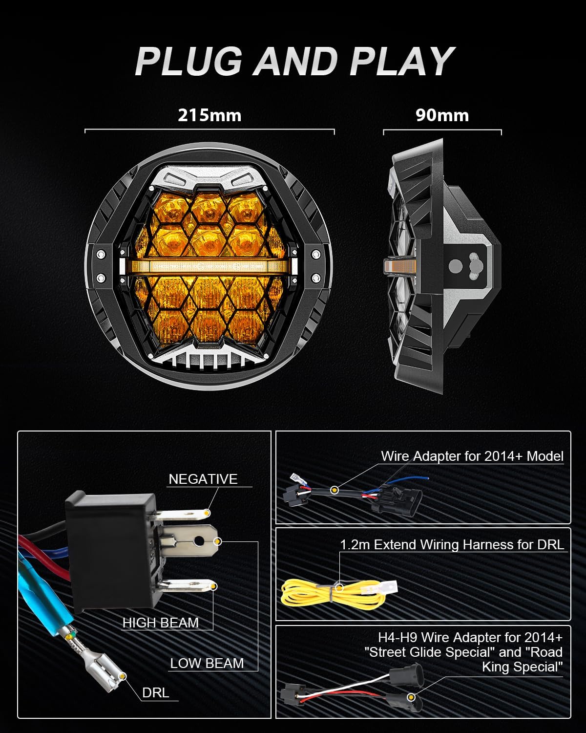 Thumbnail 5 de LX-LIGHT 7-inch motorcycle LED headlight