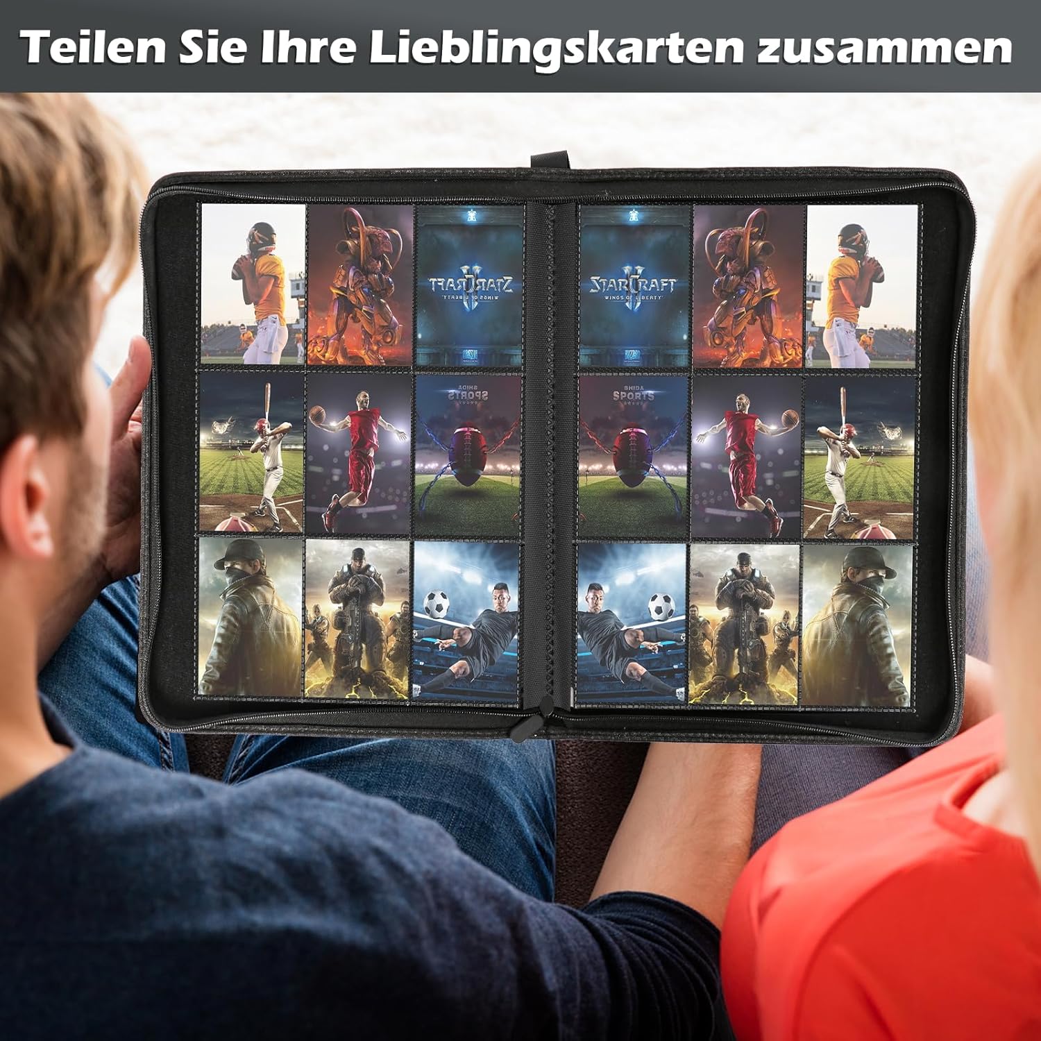 Thumbnail 5 de 540-Karten-Sammelalbum mit 9 Taschen pro Seite – wasserdichter Kartenordner für 9x7-cm-Karten