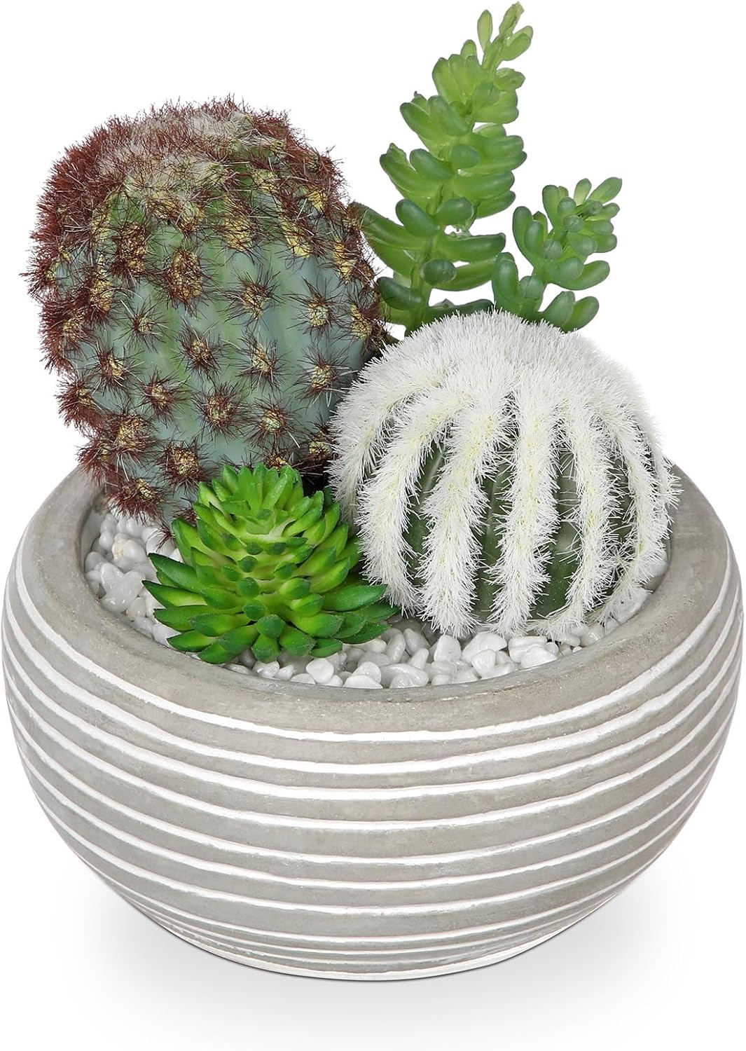 Detalle de Oairse Small Artificial Cactus in Cement Pots