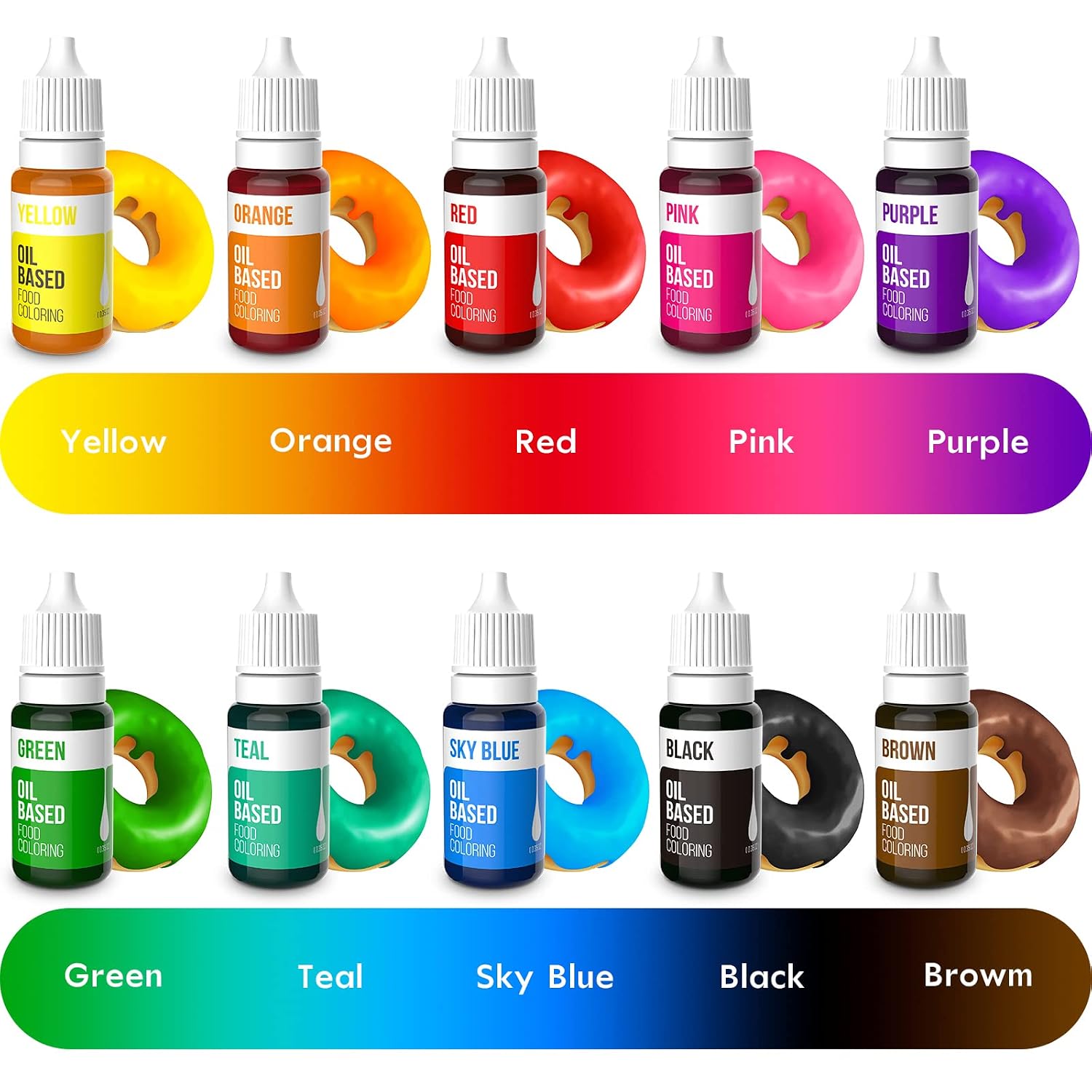 Thumbnail 4 de Nomeca Oil-Based Food Coloring for Chocolate, 10 Colors, .35 fl oz Bottles