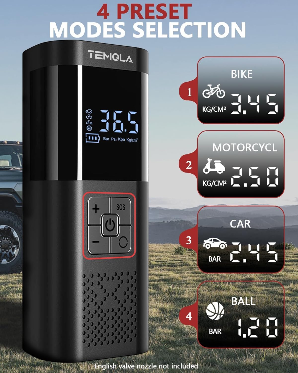 Thumbnail 1 de TEMOLA Portable Tire Inflator 150 PSI