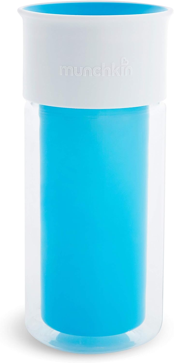 Thumbnail 1 de Munchkin Miracle 360 Insulated Sippy Cup (9oz/266ml) – Blue with Personalisation Stickers