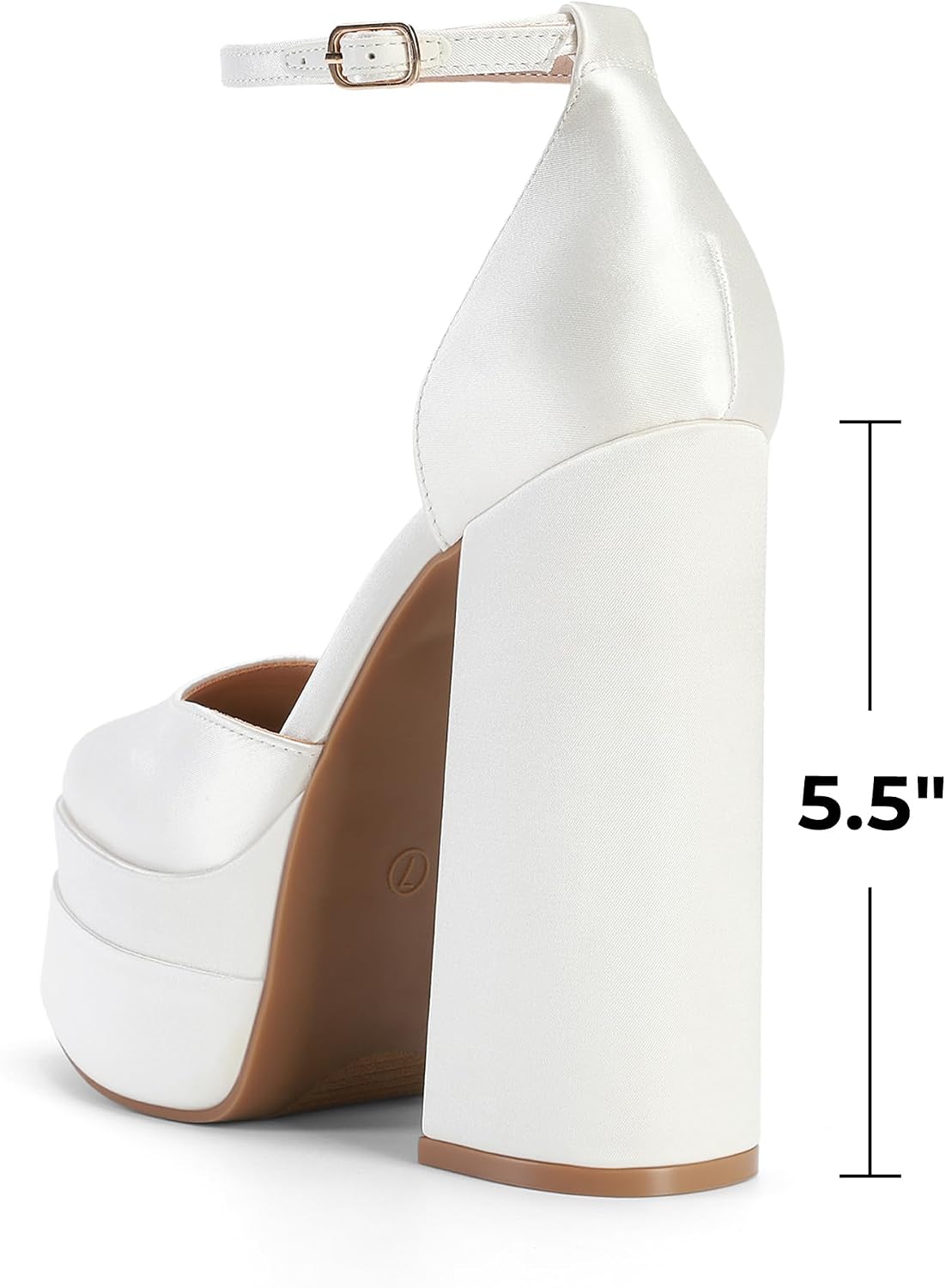 Detalle 2 de DREAM PAIRS Women's High Platform Pumps with Square Toe and Ankle Strap