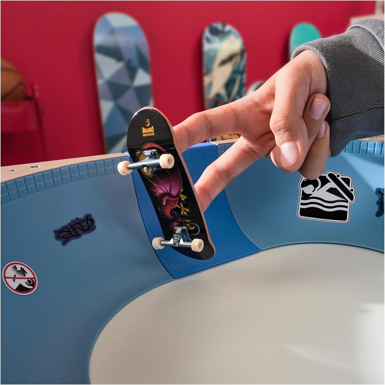 Thumbnail 6 de Tech Deck Finger Skate Mega Bowl X-Connect — Rampe modulable à construire et personnaliser + mini planche exclusive Thank You