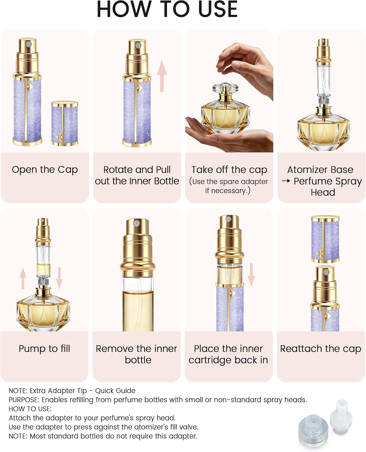 Detalle 2 de EYECURL 5ml Perfume Atomiser Pocket Leakproof