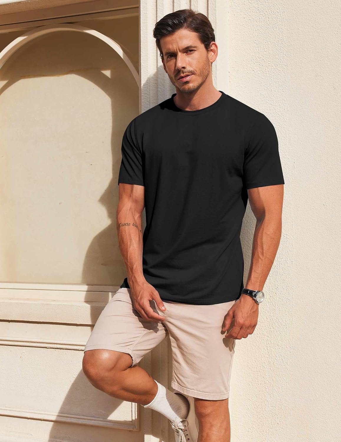 Thumbnail 3 de COOFANDY Men's Short Sleeve Cotton-Blend T-Shirt: Casual Comfort That Holds Its Shape