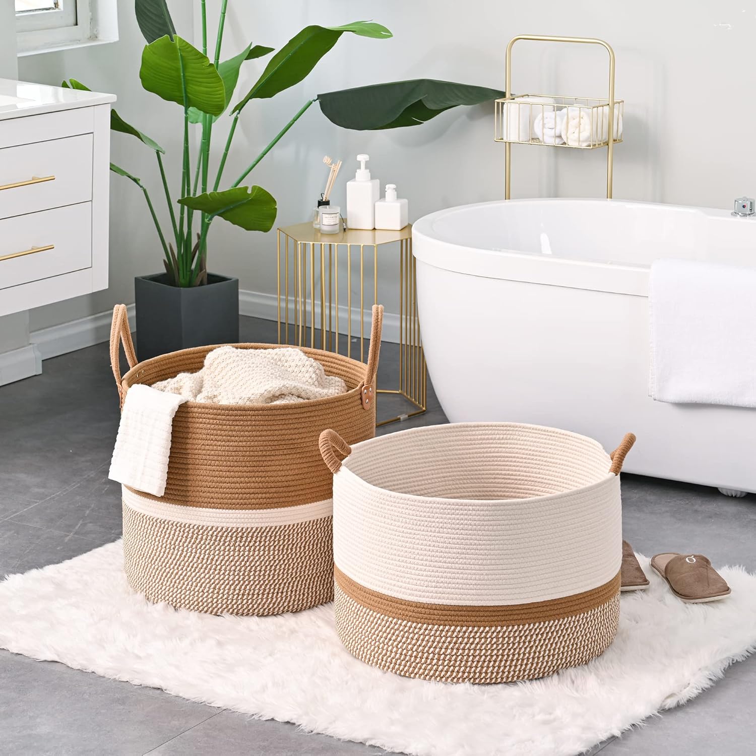 Thumbnail 6 de KAKAMAY Large Blanket Basket 20x13"
