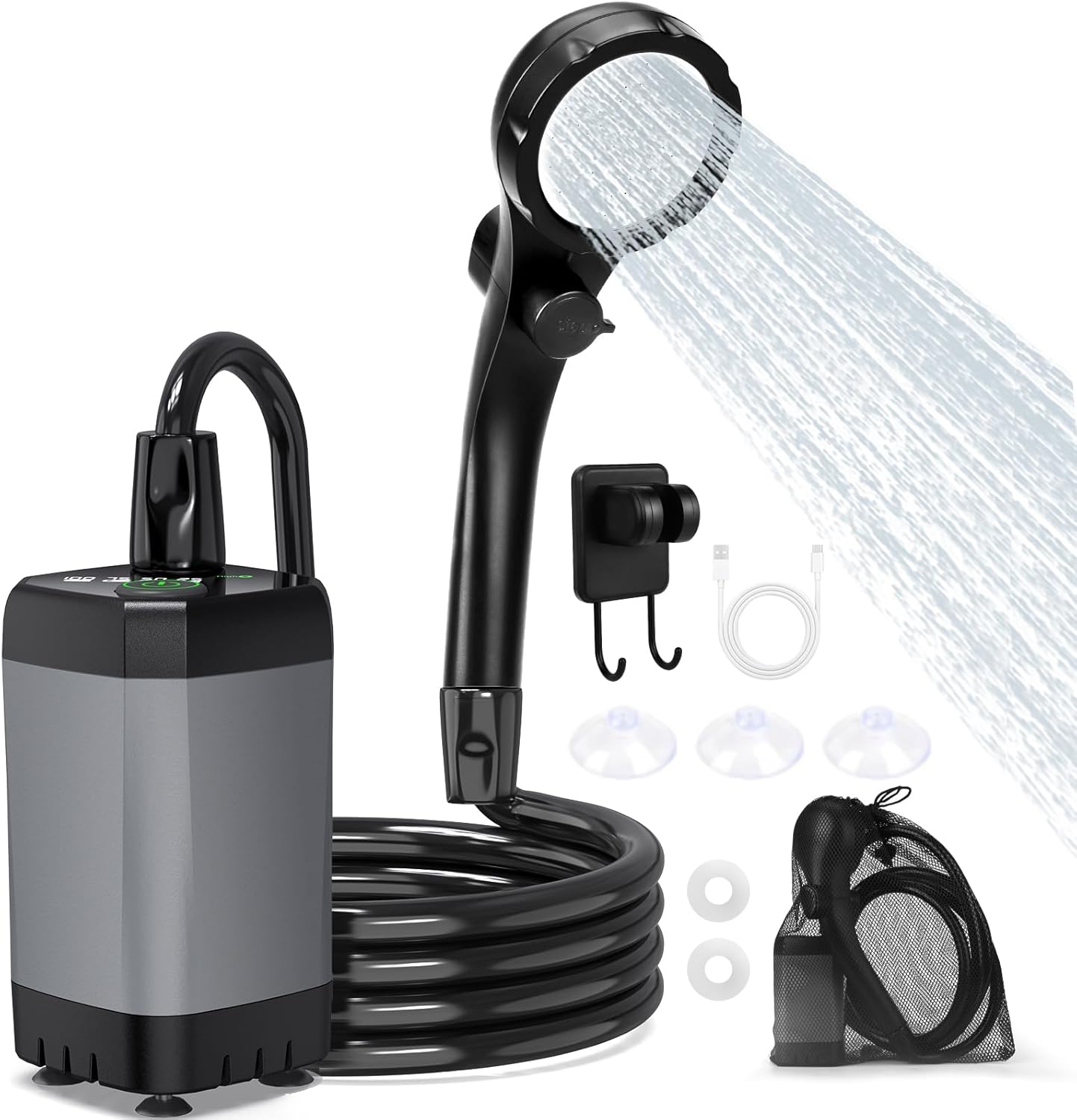 Detalle de ShinePick Douche Camping – Douche Portable 3000 mAh avec Écran LED et IPX7