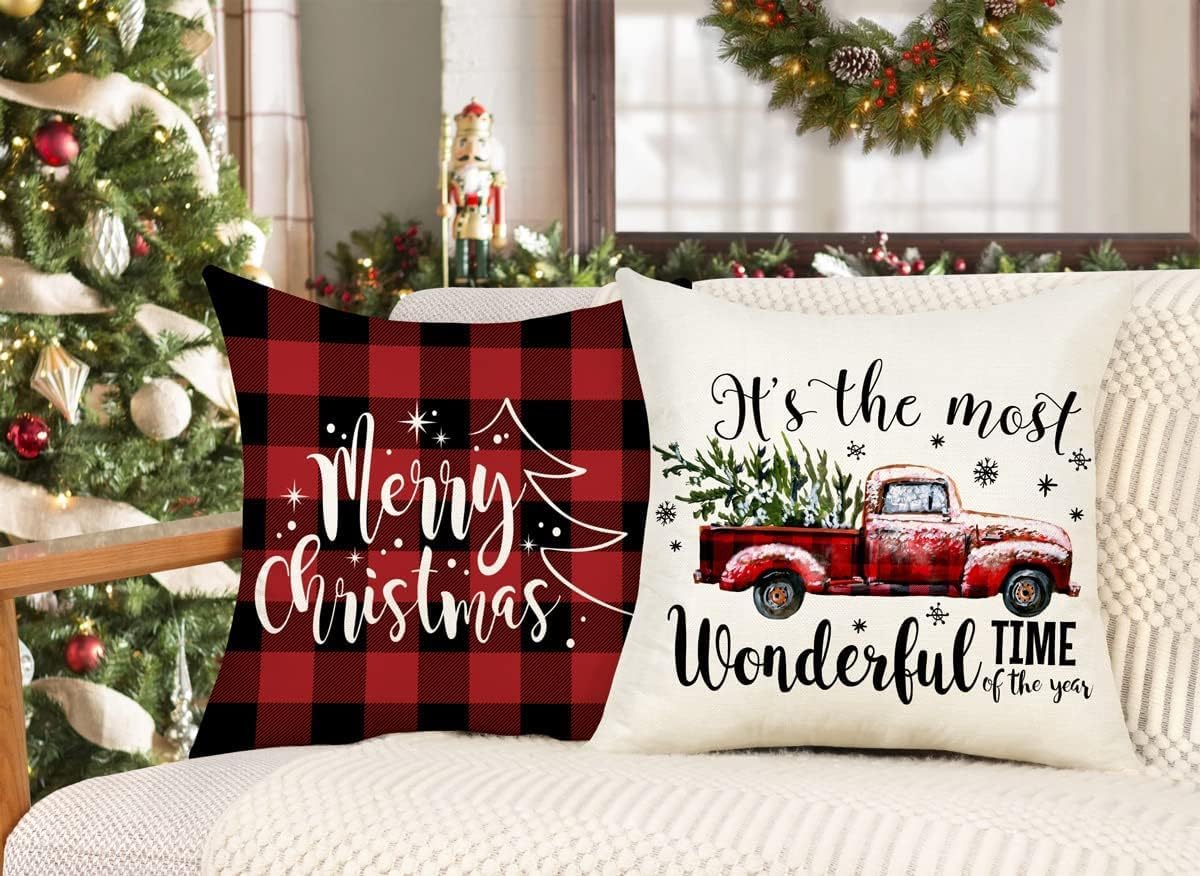 Detalle de ALINK Christmas pillow covers 18 x 18 in