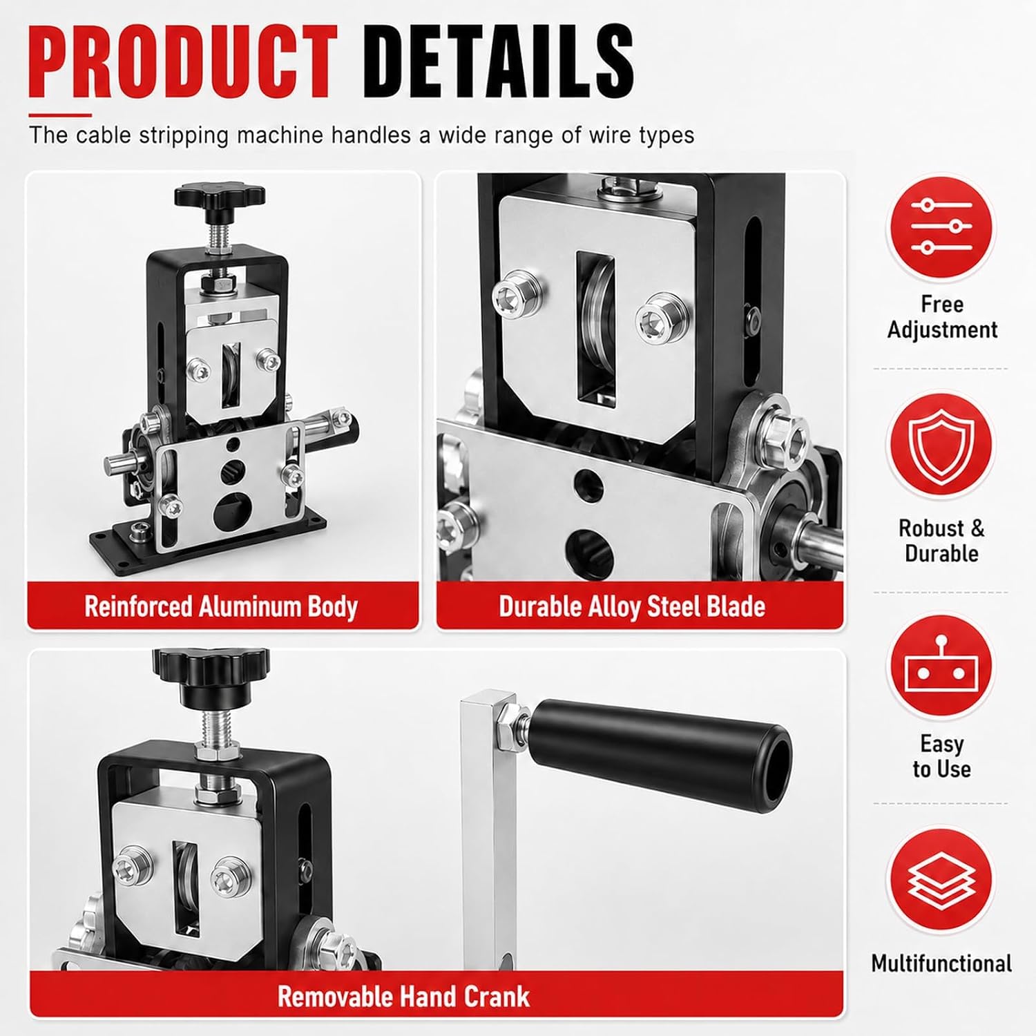 Detalle de 1-25mm Wire Stripper Machine: Dual-Mode Portable Copper Recycling Tool