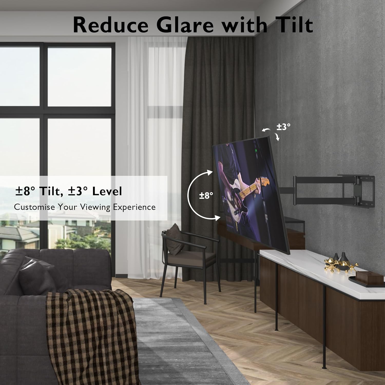 Thumbnail 2 de BONTEC Supporto TV Parete braccio 850 mm per 32–70" fino 60 kg