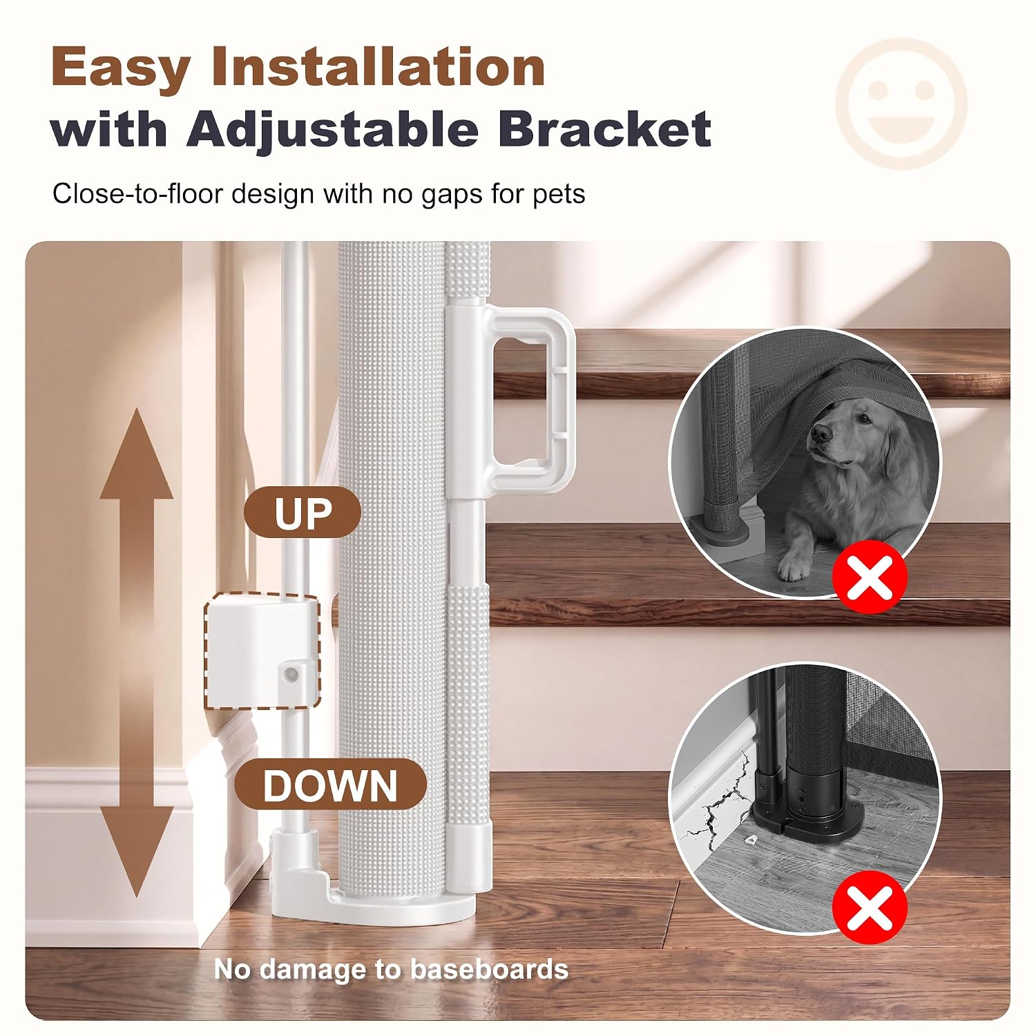 Thumbnail 6 de GRENFU 155" Retractable Baby Gate with Reinforced Rods and Scratch-Resistant Mesh