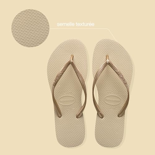 Detalle de Havaianas Slim - Tongs Élégantes pour Femme, Semelle Texturée et Confort Durable
