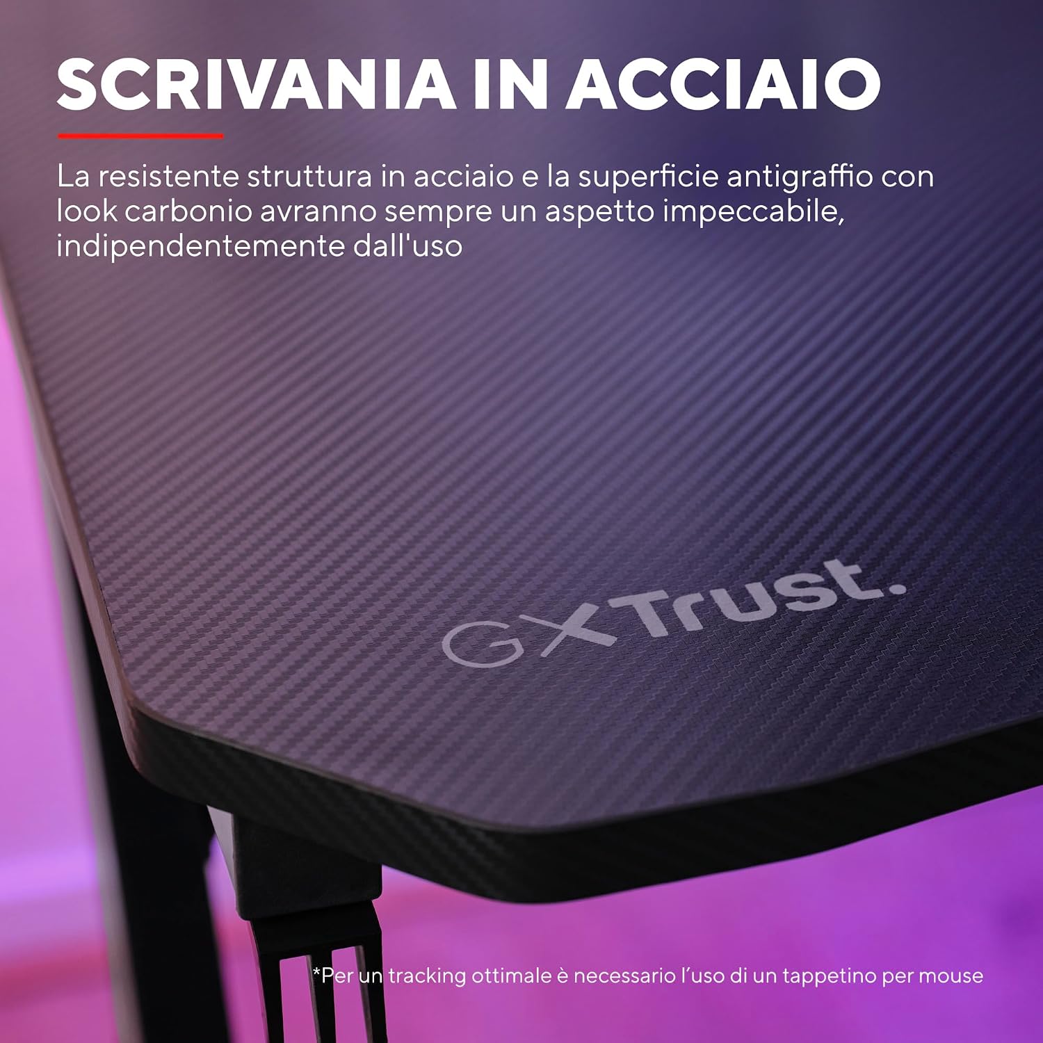 Detalle 2 de Trust Gaming GXT 712 Scrivania gaming 120x60