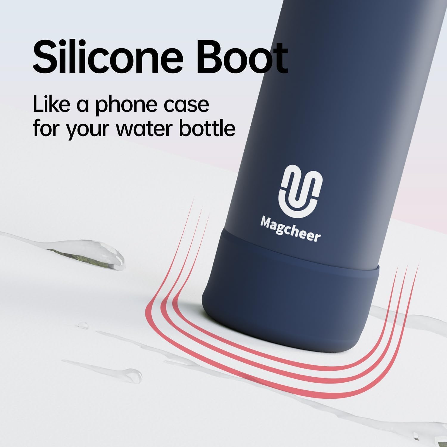 Thumbnail 4 de magcheer 1L Magnetic Water Bottle with Phone Holder – a practical, hands-free bottle for travel, fitness and daily use