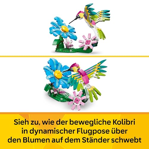 Detalle de LEGO Creator 3in1 Wild Animals: Colourful Hummingbird (31384) – Dreifach wandelbar, Natur-Deko und Spielzeug