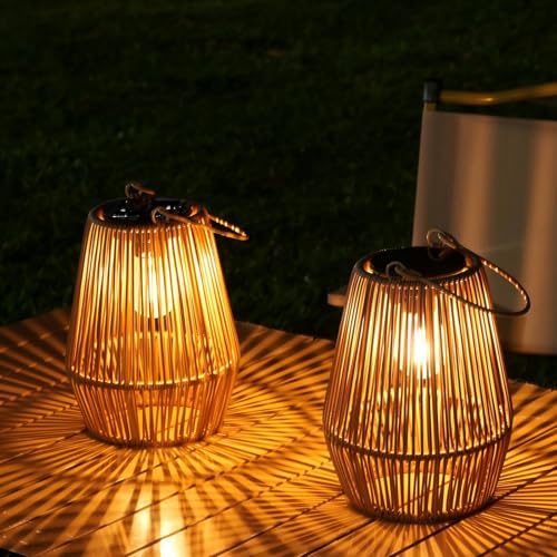 Detalle de KagoLing Farolillos Solares Exteriores Hechos a Mano, 2 Lámparas Solares