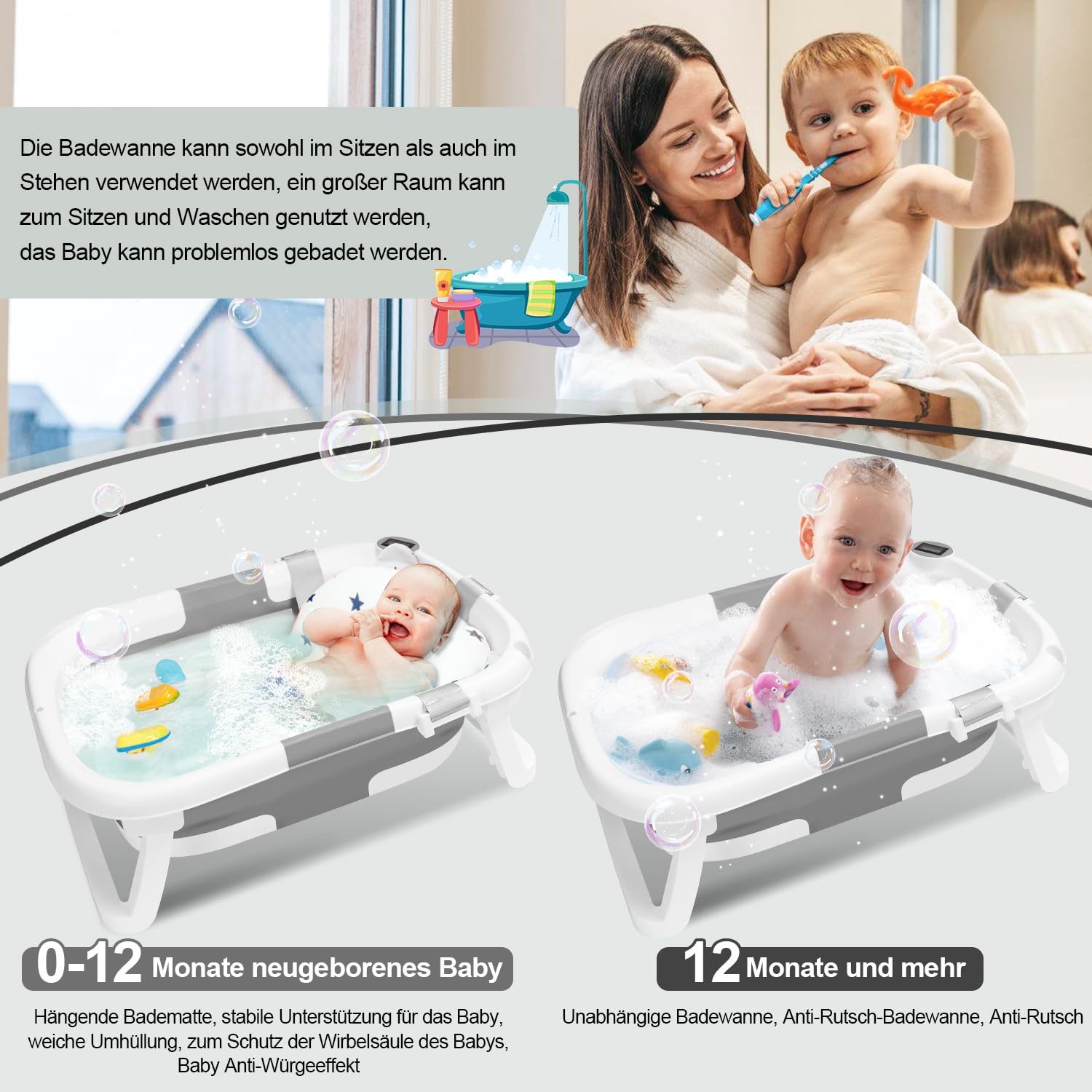 Thumbnail 4 de Ansobea Baby Badewanne mit Thermometer