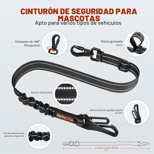 Thumbnail 1 de PETCOOZ Cinturón de Seguridad para Perros en Coche 3 en 1 – Seguridad Flexible y Amortiguada
