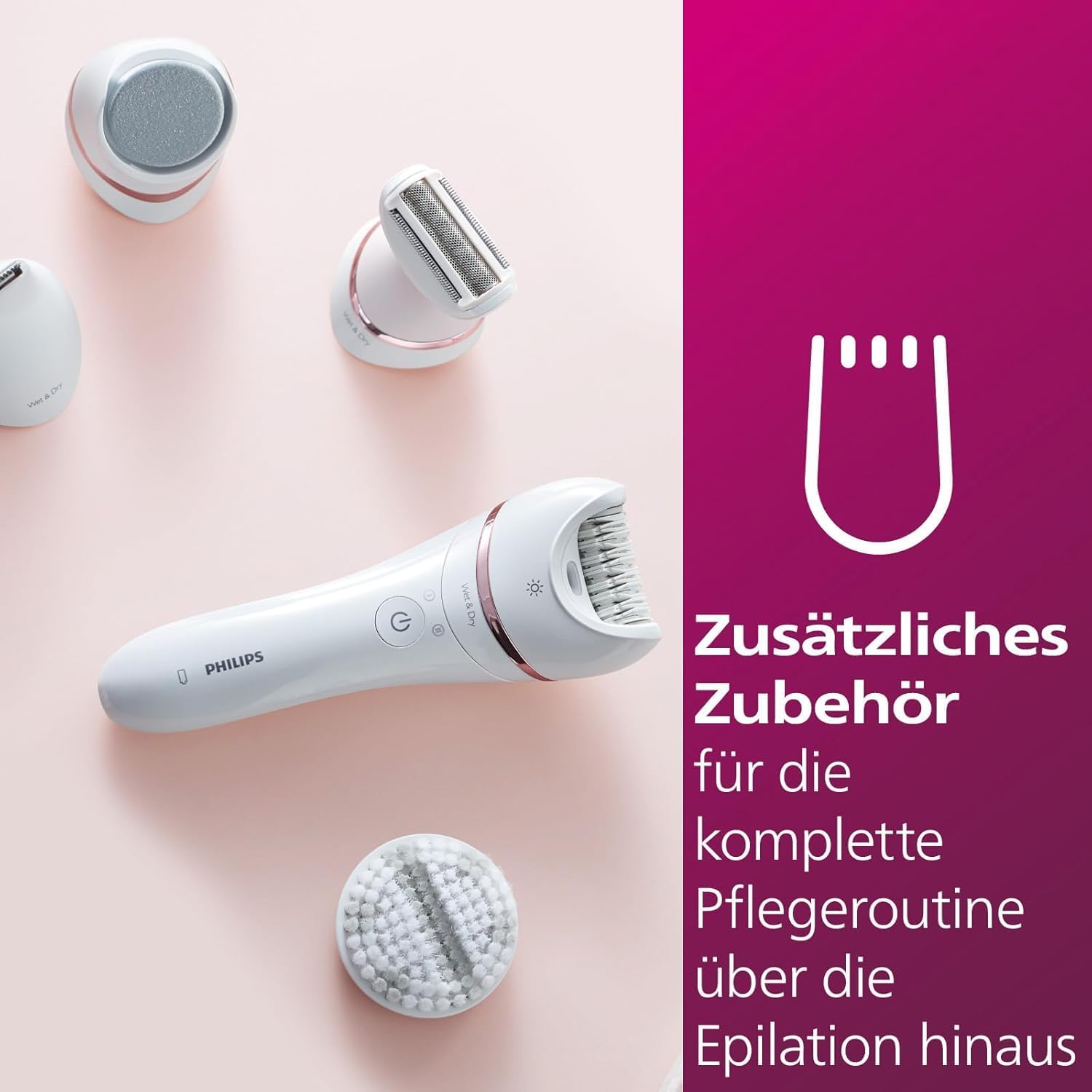 Detalle 1 de Philips Epilierer Series 8000 BRE740/10 9 Zubehör