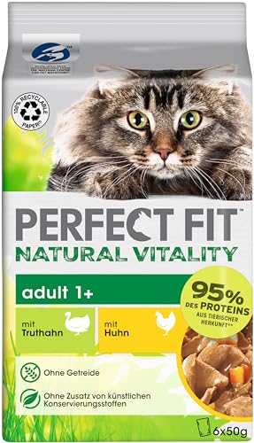 Detalle 2 de PERFECT FIT Adult 1+ Premium Katzennassfutter ohne Getreide mit Huhn und Truthahn