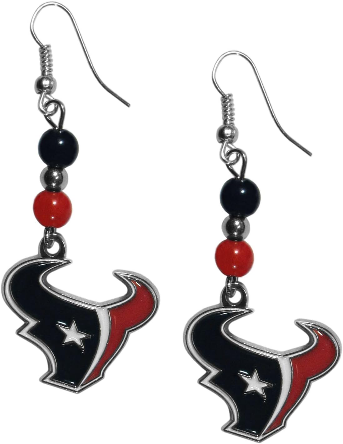 Thumbnail 4 de NFL Siskiyou Sports Las Vegas Raiders Women’s Fan Bead Dangle Earrings (Team Color, black) — Hypoallergenic Fishhook Posts