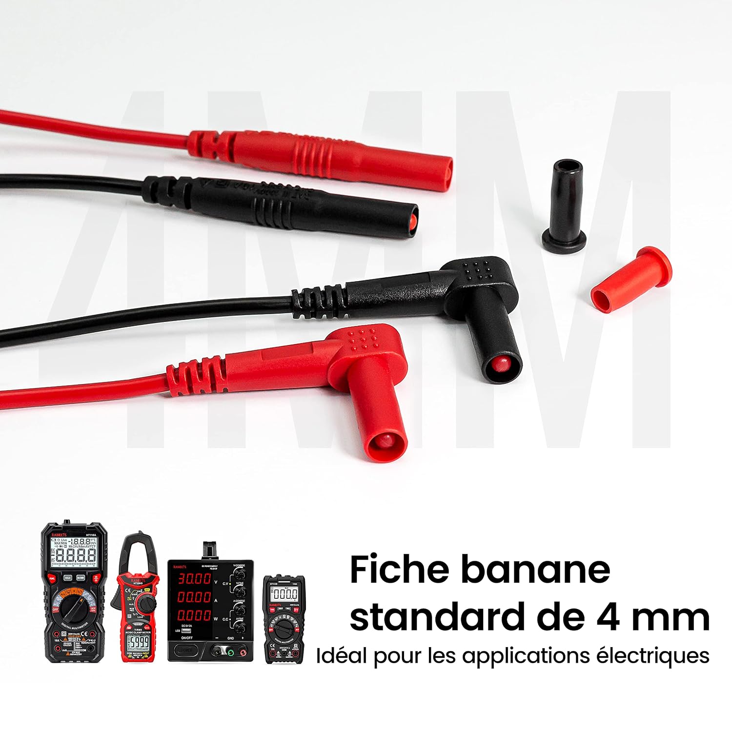 Thumbnail 3 de KAIWEETS Kit de cordons de test KT05 – 23 pièces, accessoire interchangeable pour multimètre