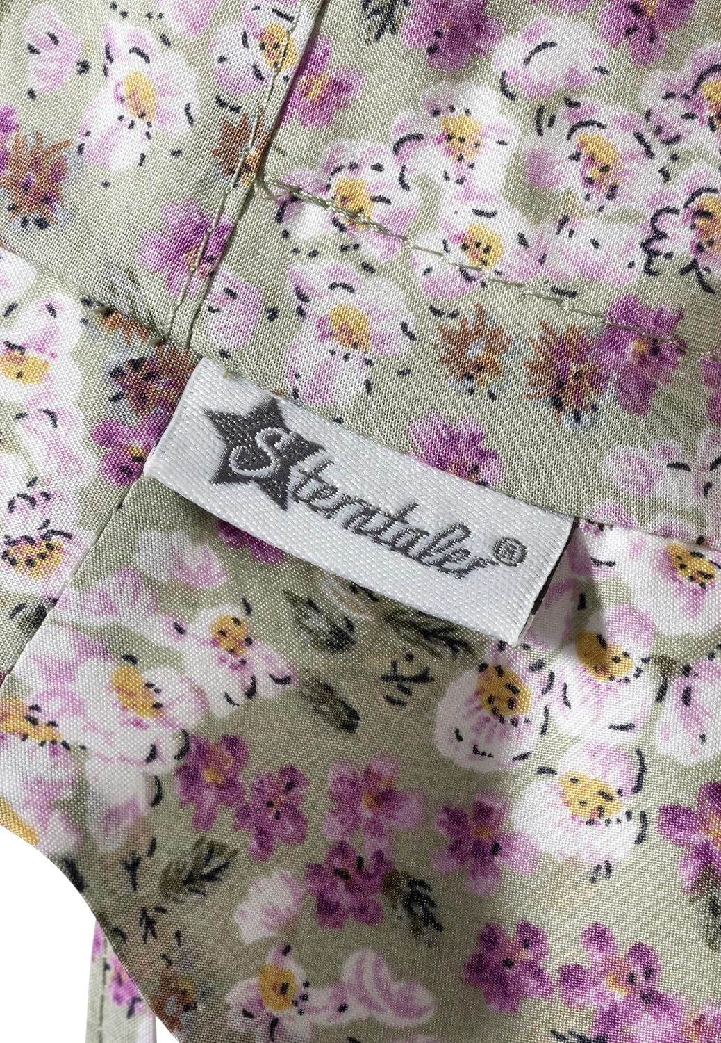 Detalle de Sterntaler Sonnenhut Millefleurs mit Nackenschutz – UV30, Bio-Batist gefüttert, Bindeband & Größenregulierungsband