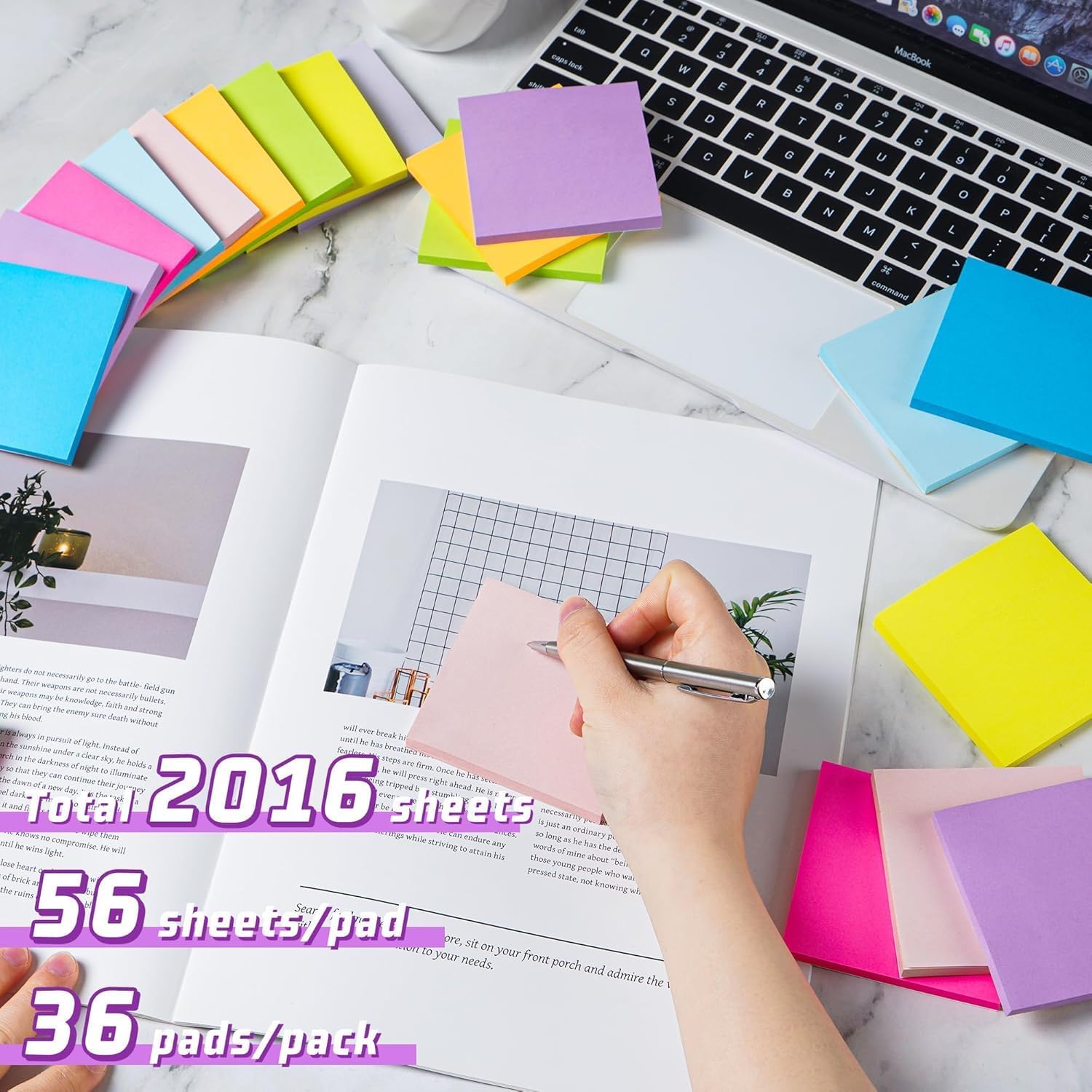 Thumbnail 2 de Post-it 76 mm x 76 mm Sticky Notes 36 pads