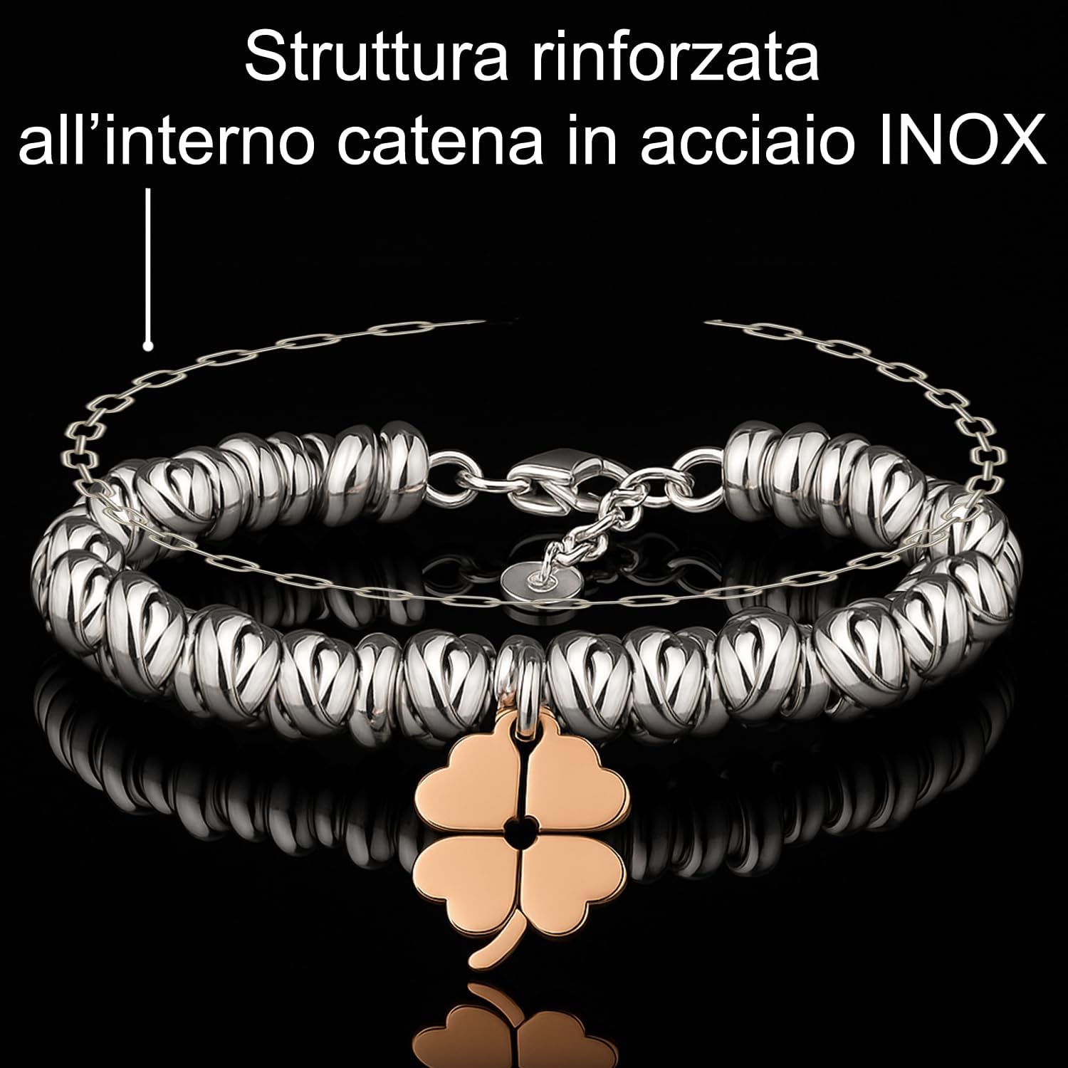 Thumbnail 3 de Bracciale Donna SAGA GIOIELLI con Scritte, Pensieri e Parole – 17,5+3 cm in acciaio inox