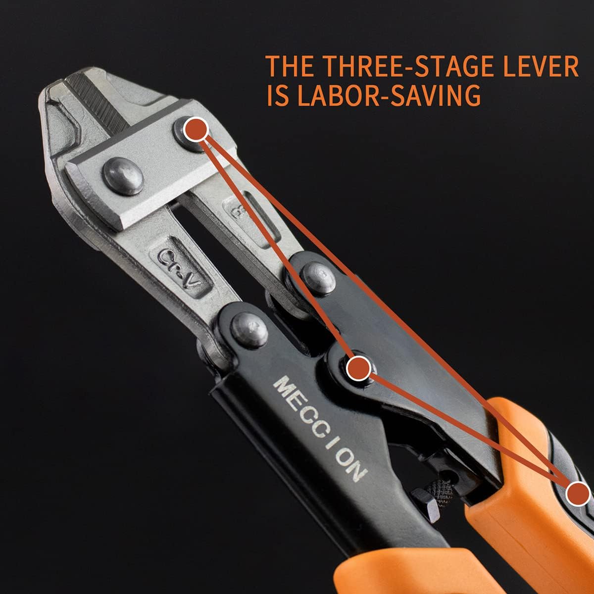 Thumbnail 3 de 8" CR-V Mini Bolt Cutter with Soft Rubber Grip – Heavy Duty Meccion Heavy Duty