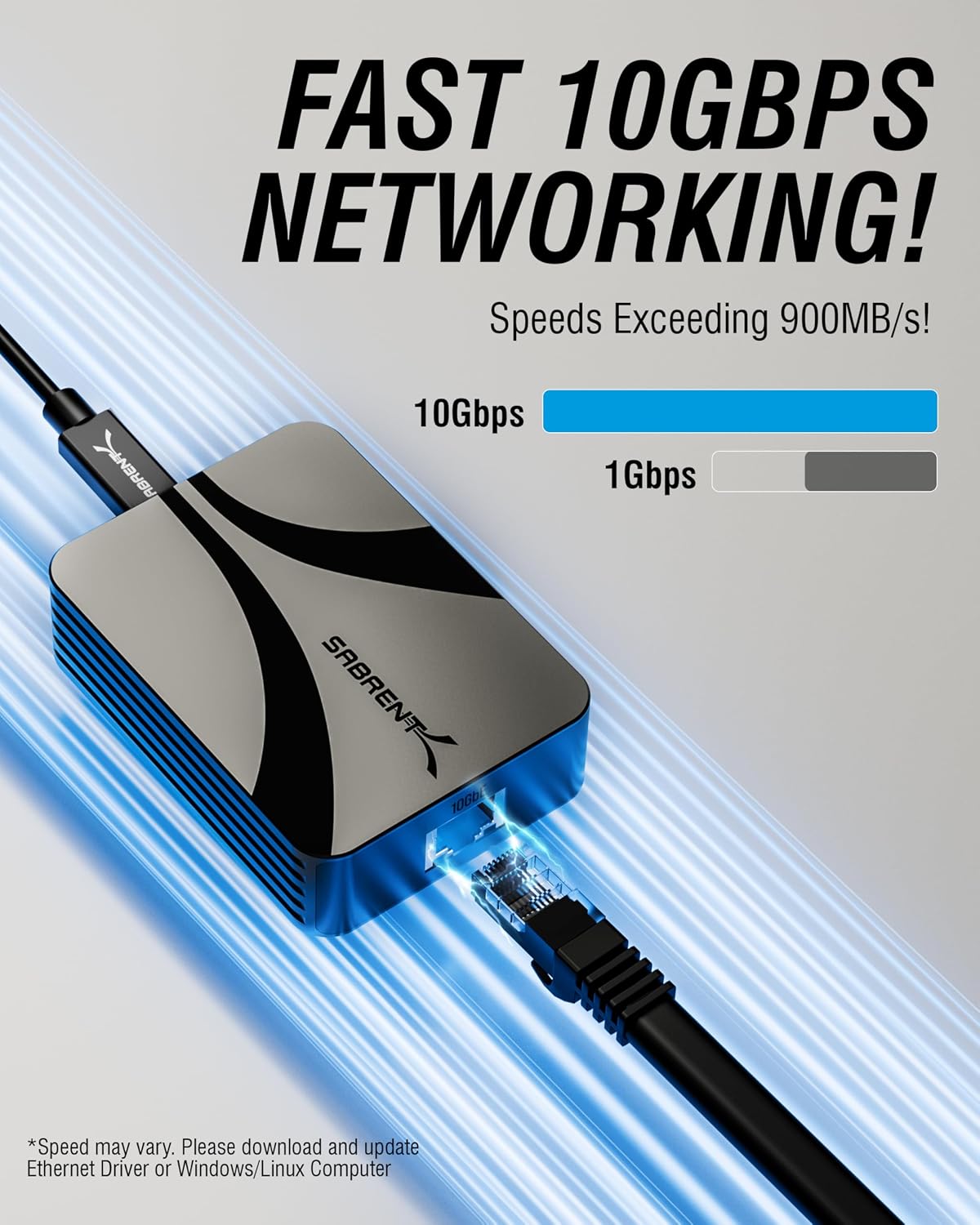 Detalle 2 de SABRENT NT-P10G USB4 10GbE Adapter