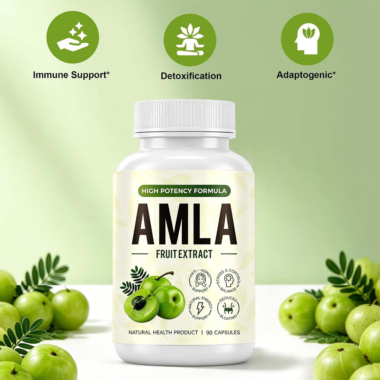 Detalle 2 de RINKMO Organic Amla Capsules, 90 Count Ayurvedic Herbal Supplement