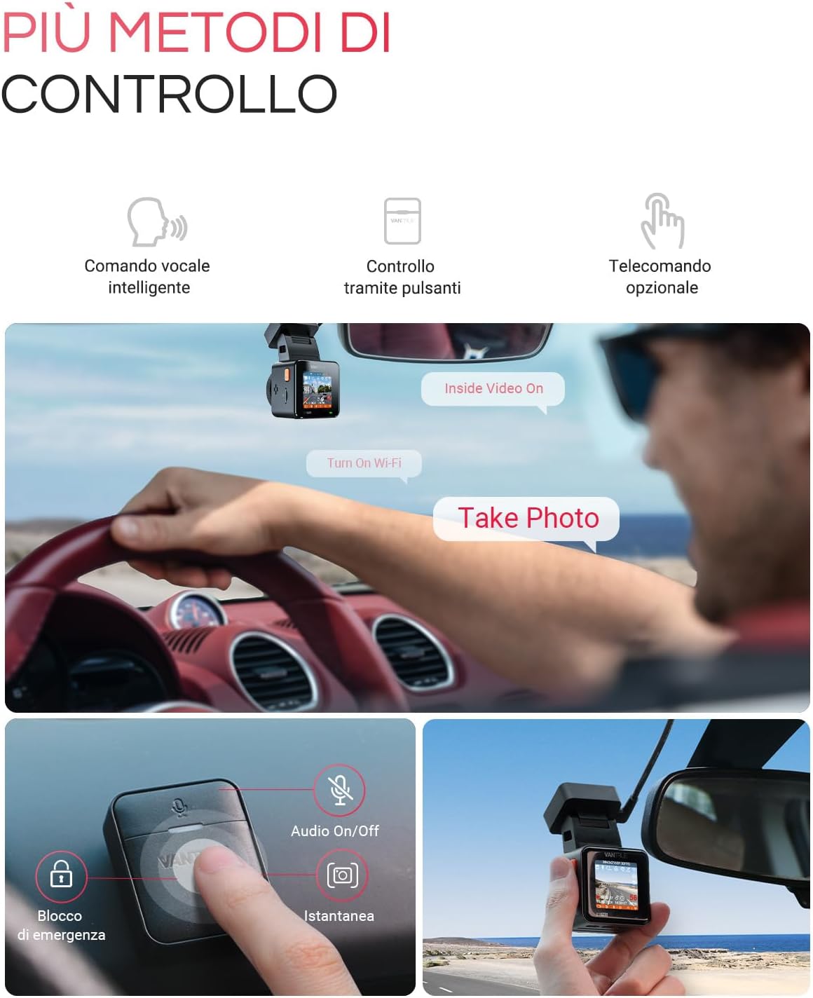 Thumbnail 6 de VANTRUE 4K HDR Dash Cam Auto E1 Pro con GPS, WiFi 5GHz e Visione Notturna 2.0