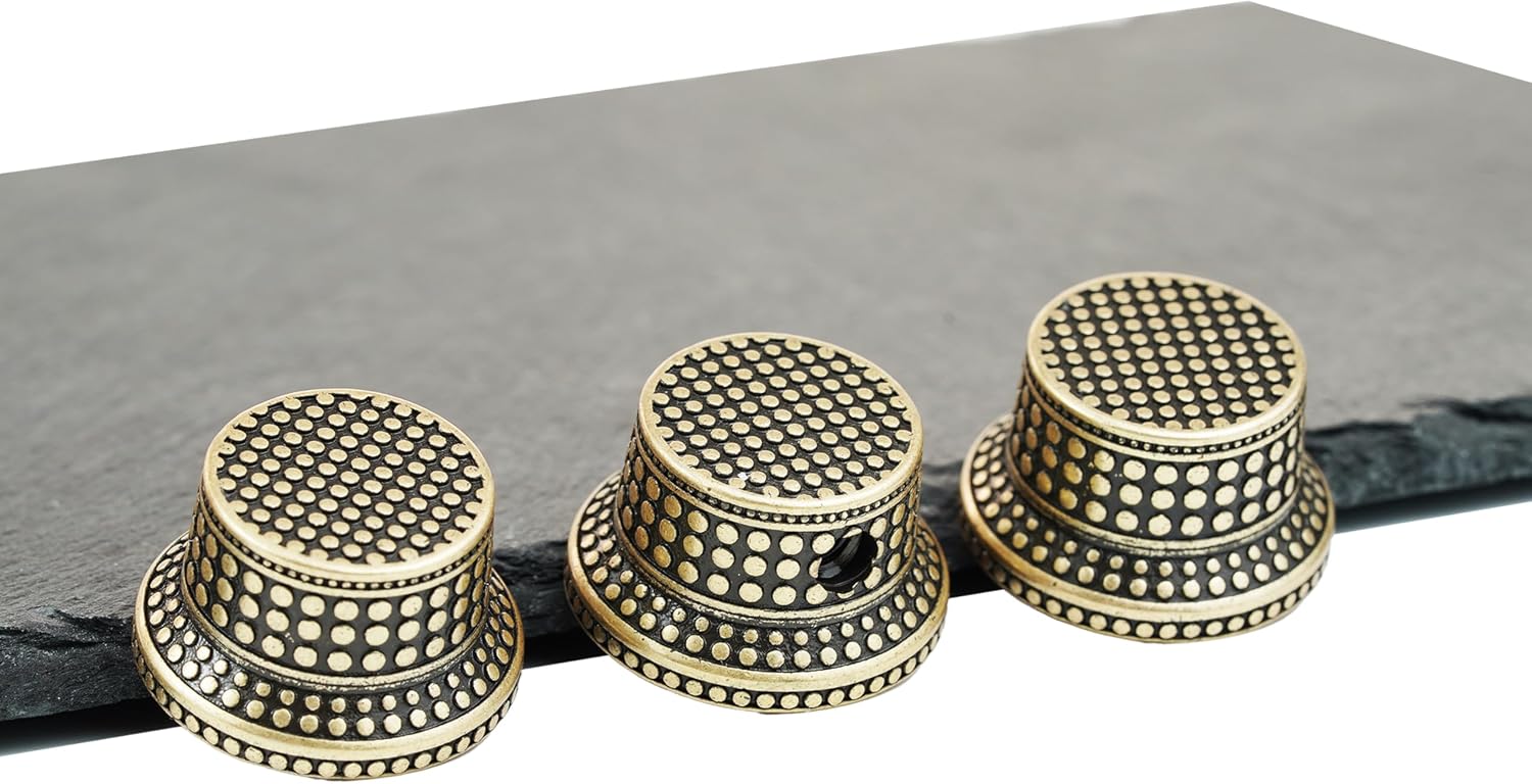 Detalle de Guyker NKB-008 Guitar Bell Control Knobs, 6 mm Brass, Old Brass, 3-Pack