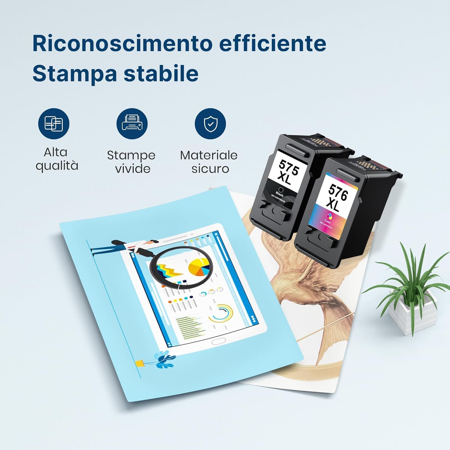 Thumbnail 4 de Set 2 cartucce PG-575 XL e CL-576 XL per Canon Pixma (nero e colore) per TS3750i/TR4750i