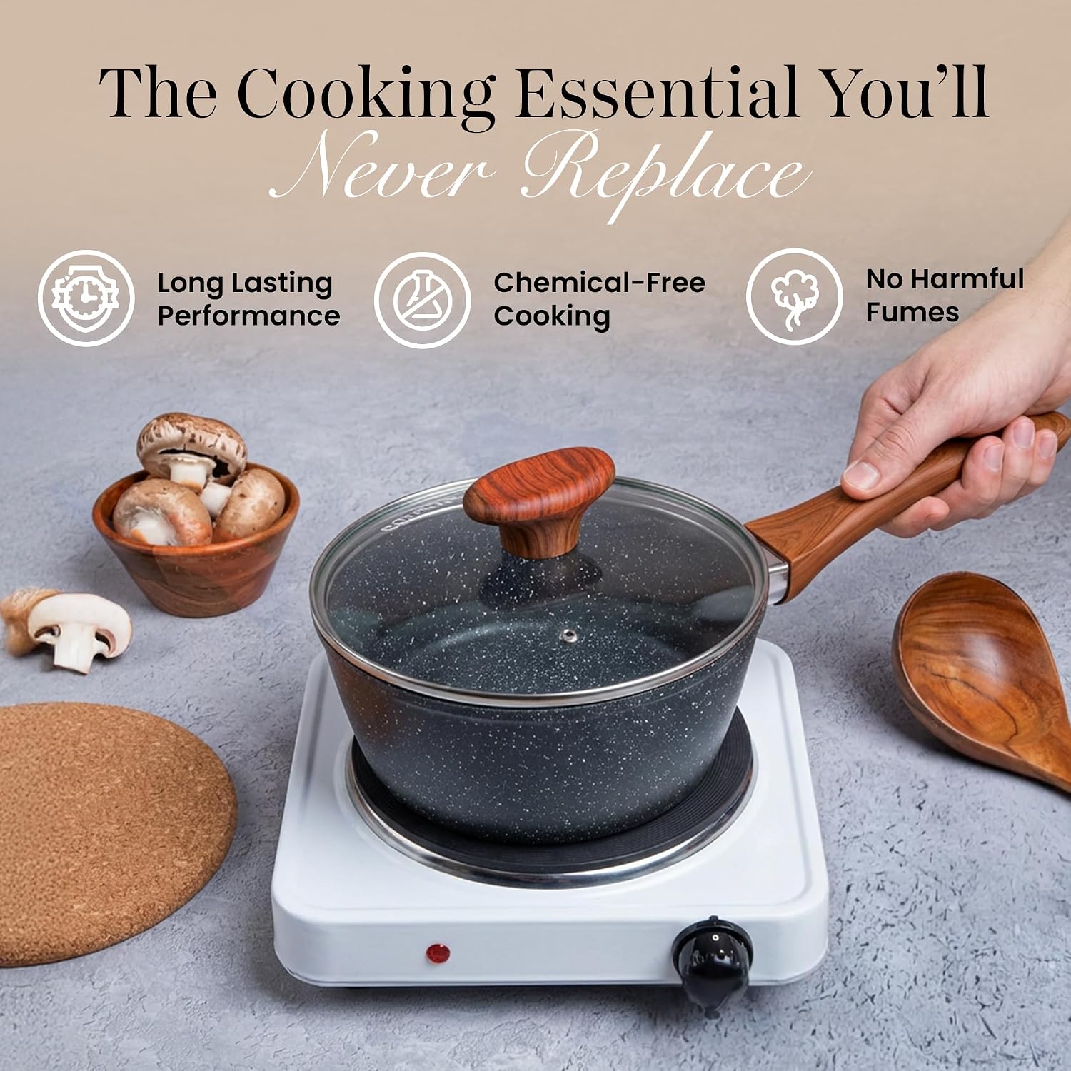 Thumbnail 4 de Nuovva Non Stick Saucepan Set 3pcs