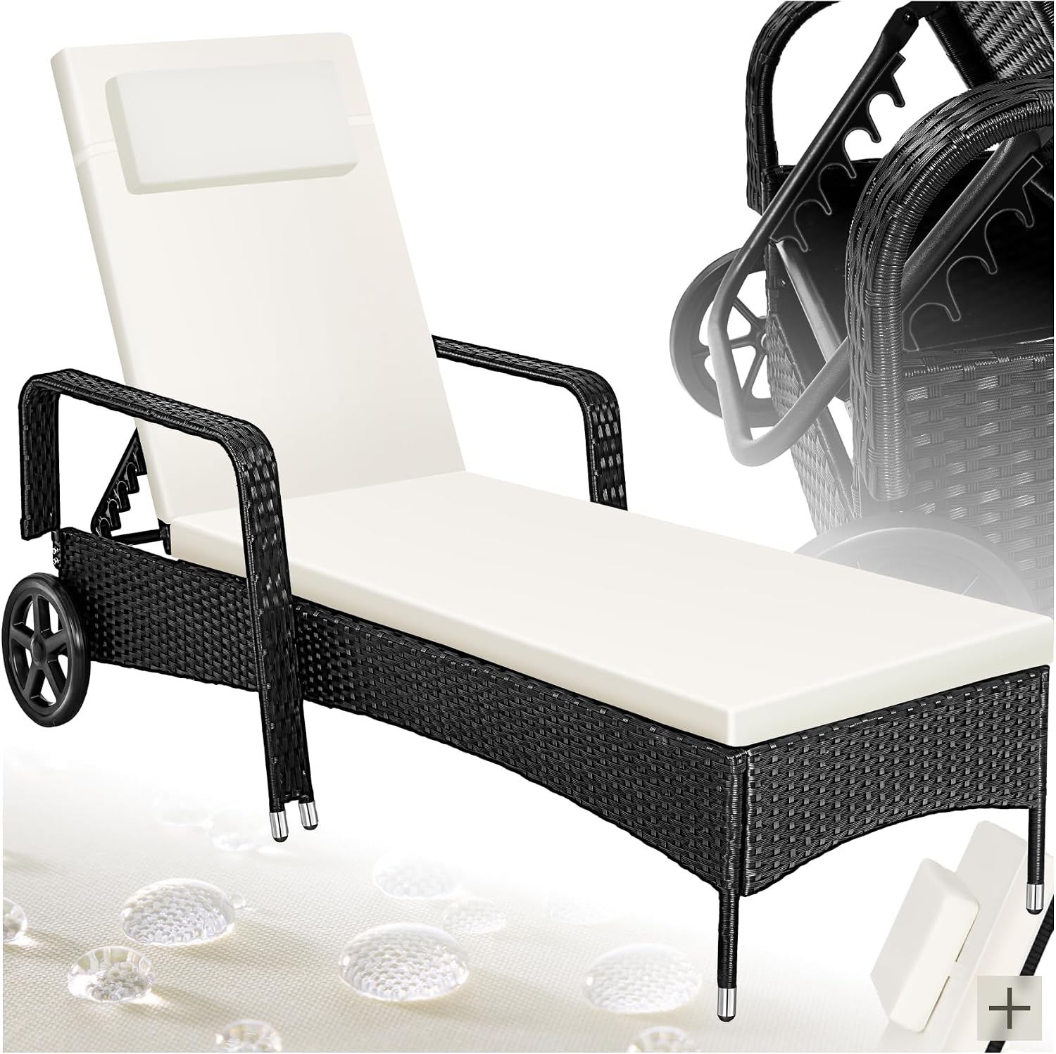 Detalle de tectake Tumbona Chaise Longue 6 posiciones