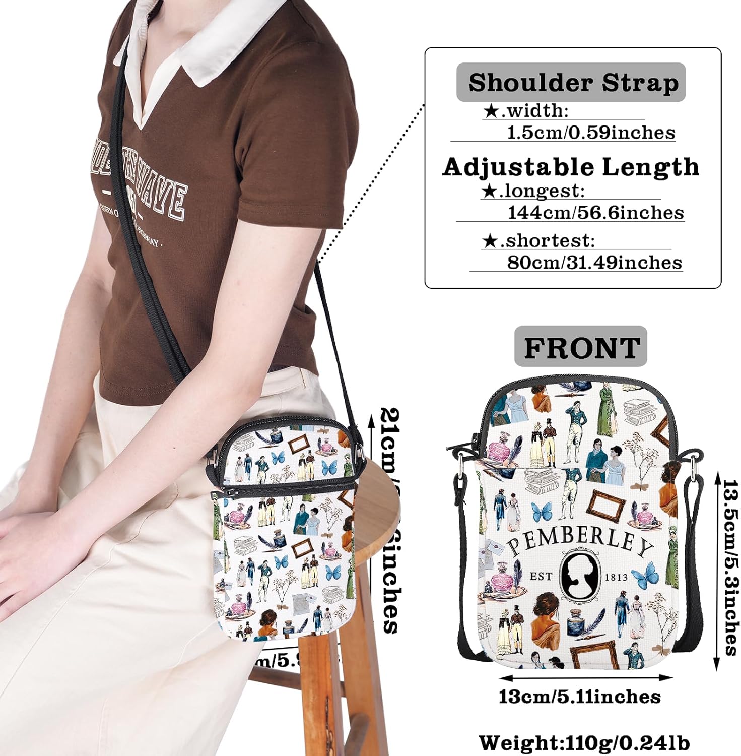Thumbnail 5 de AKTAP Pride 1813 Jane Austen Mini Crossbody Bag