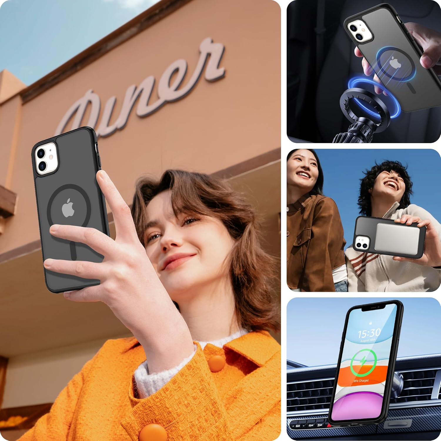 Thumbnail 6 de Pilaru Magnetic Case for iPhone 11/XR with 2x Screen Protectors: Slim, Shockproof MagSafe‑Ready