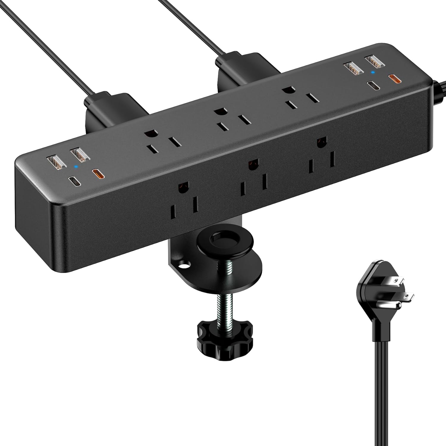 Flat Plug Desk Clamp Power Strip 10FT 🔌