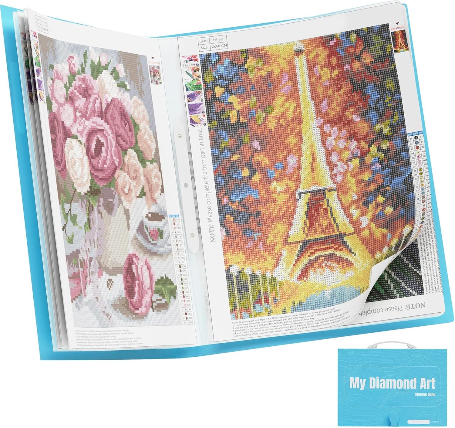 Thumbnail 6 de ARTDOT A3 Storage Book for Diamond Painting Kits: A3 Portfolio with 30 Pocket Sleeves