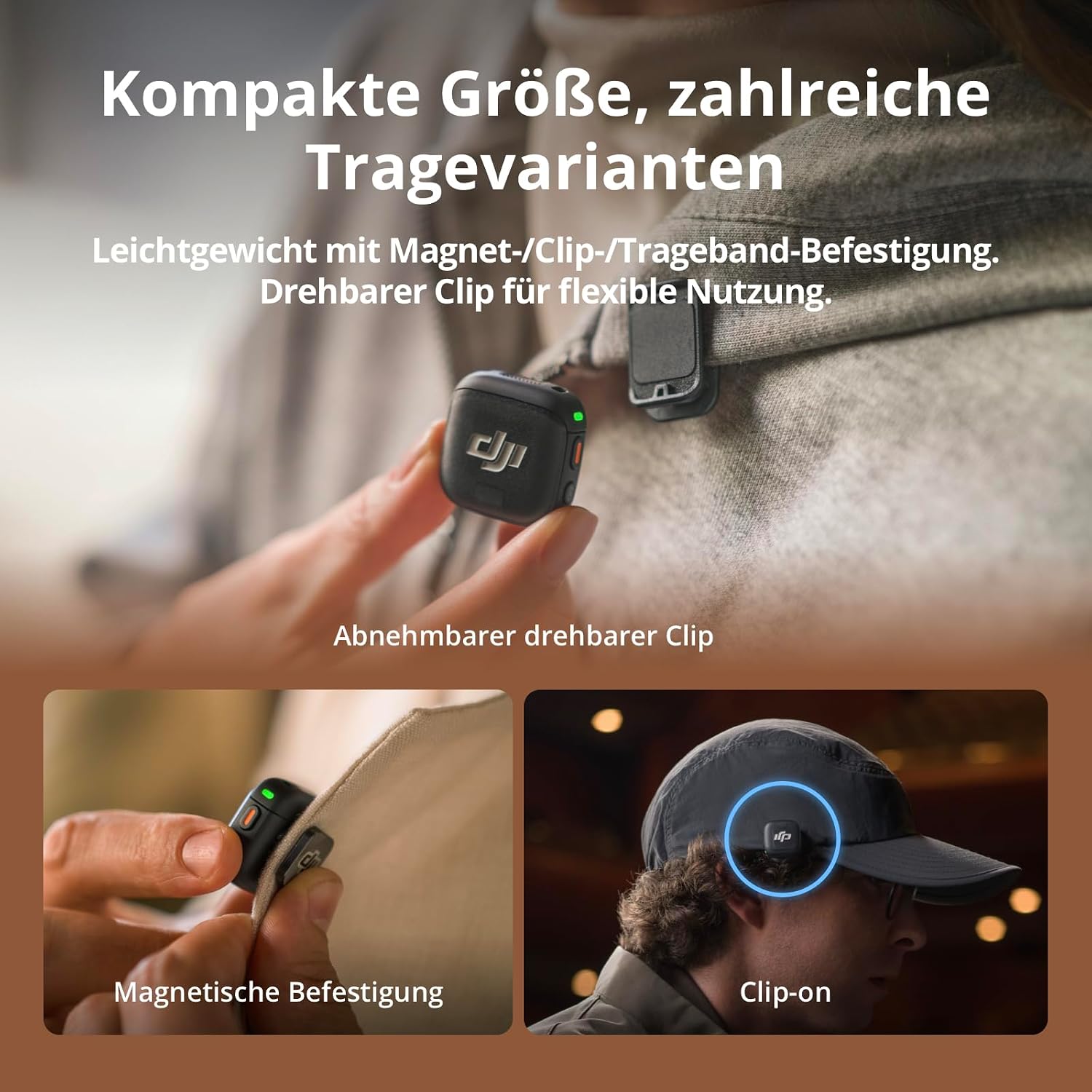 Detalle 2 de DJI Mic 3 Funkmikrofon 28 Std. Laufzeit