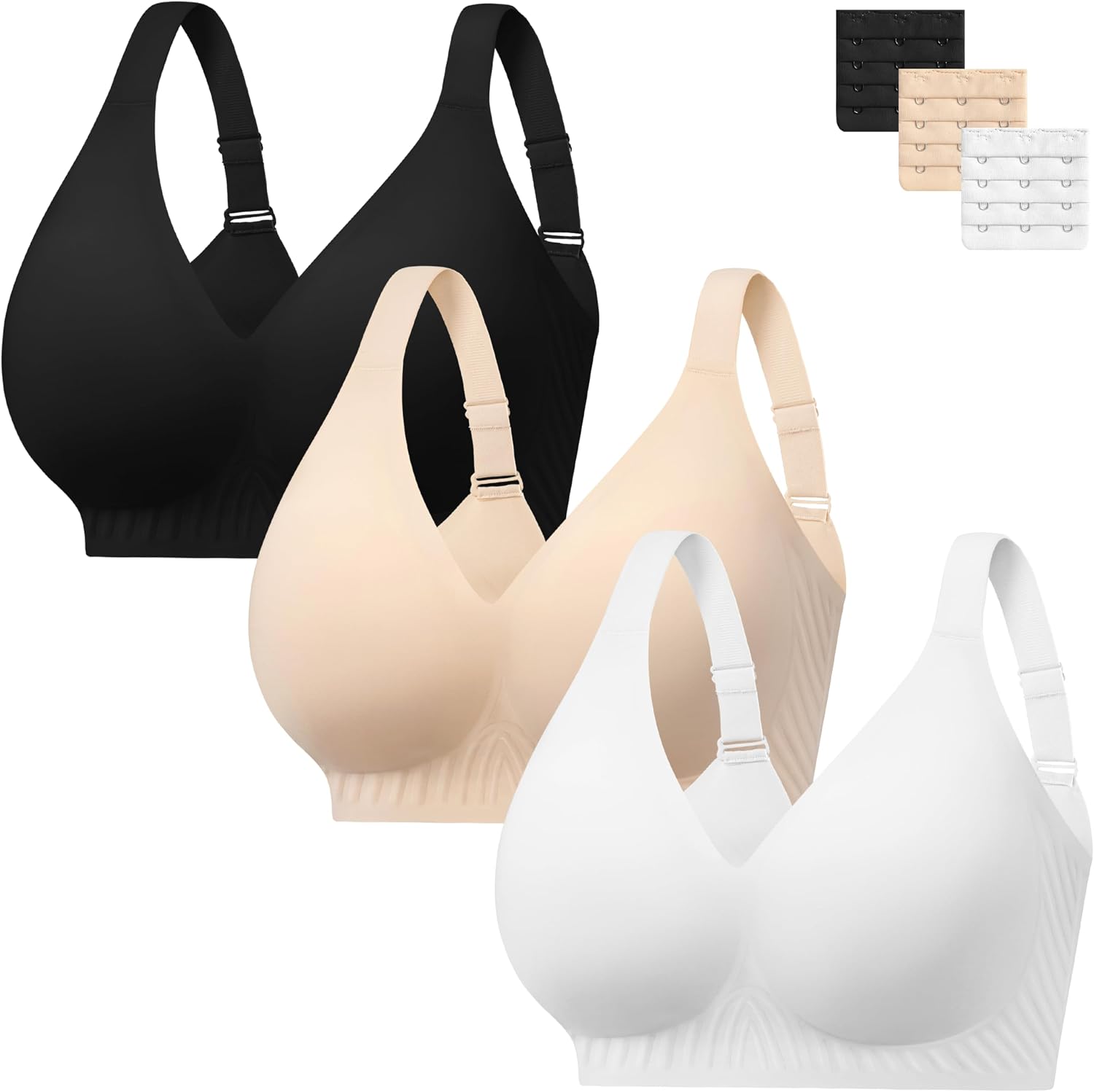 Detalle de habibee Jelly Push Up Bra, Plus-Size Wireless Full Coverage, 32D-46E