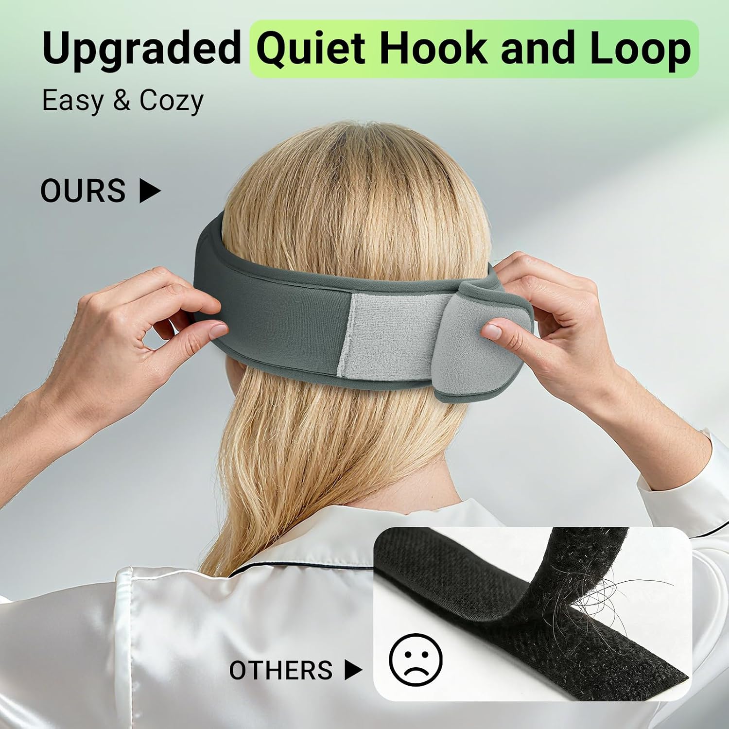 Thumbnail 2 de BeMyLady 3D Bamboo Cotton Sleep Mask with Bluetooth 5.4 Headphones (Grey)