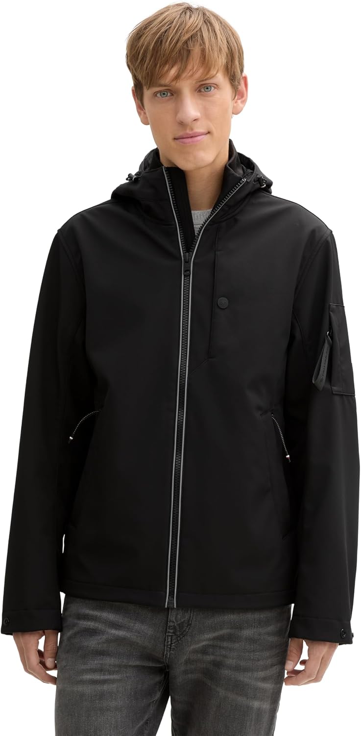 Detalle 2 de TOM TAILOR 1044095 Giacca uomo softshell con cappuccio regolabile