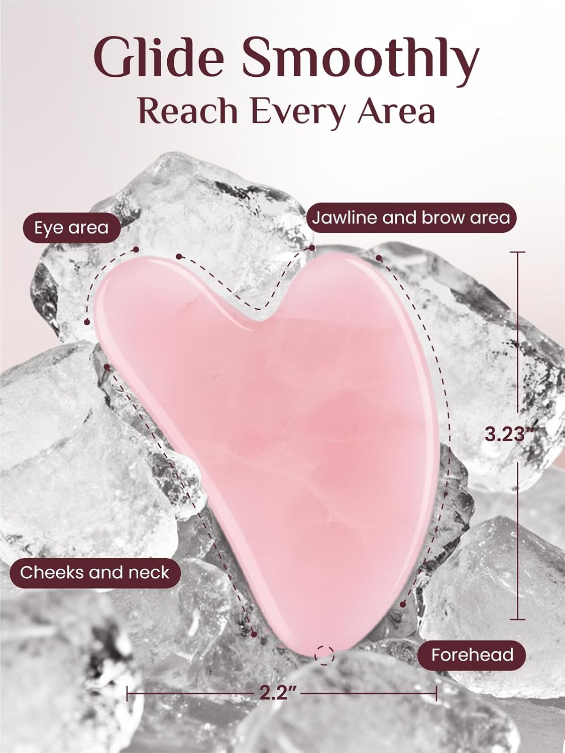 Detalle 2 de Rena Chris Rose Quartz Gua Sha for Jawline Sculpting 💆♀